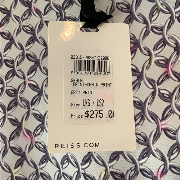 NWT!!Reiss Scala print chain dress us size 2 - Picture 5 of 5